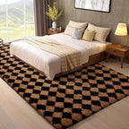Ophanie Checkered Black & Beige Rhombus Rugs - Image 3