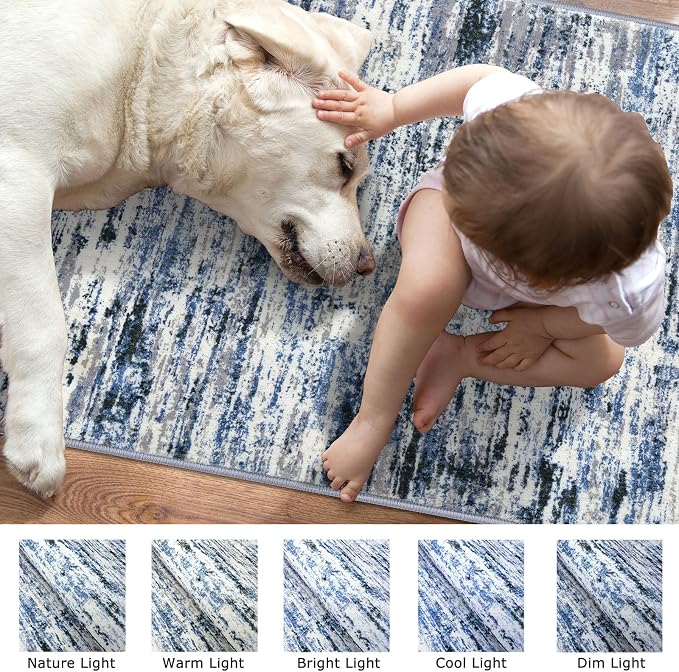 Lansny Modern Abstract Runner Rug 2x6 - Image 3
