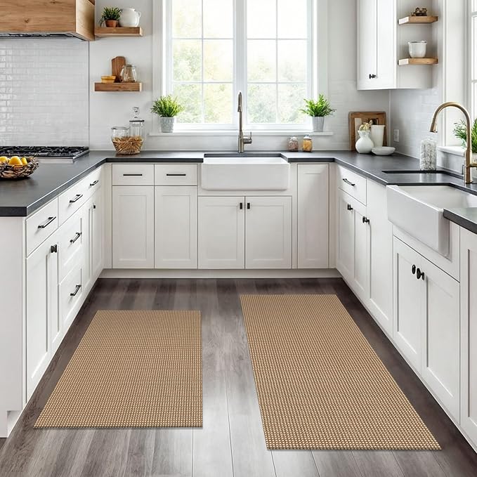 KOZYFLY Area Rug Runner Sets of 2 Pcs 2x3 and 2x6 Washable Kitchen Rugs Non by KOZYFLY