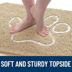 OLANLY Dog Door Mat for Muddy Paws 70x35, Paw Print Design, Absorbs Moisture - Image 4