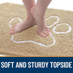 OLANLY Dog Door Mat for Muddy Paws 44x32, Paw Print Design, Absorbs Moisture - Image 4