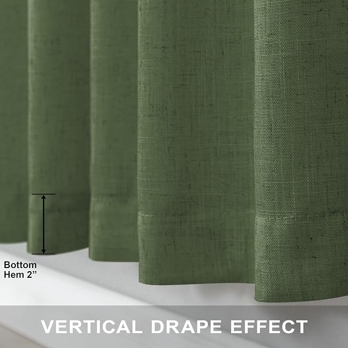 Pitalk Olive Green Curtains 90 Inch Length - Image 5