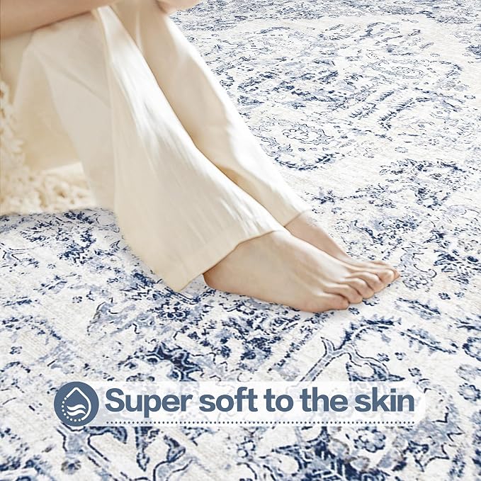 6x9 Area Rugs for Living Room: Washable Rug Vintage Large Rugs Soft Non Slip - Image 8
