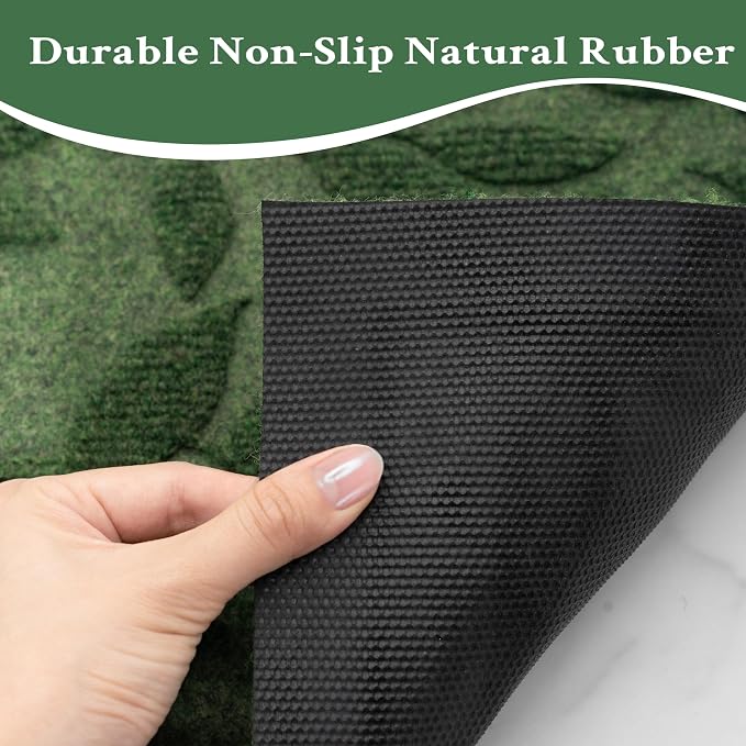 Green Leaves Outdoor Indoor Entrance Door mat, Absorbent Durable Heavy Duty - Image 6
