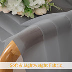 Gwine Charcoal Grey Sheer Curtains 108 Inches Long 2 Panels Set, Voile Light - Image 8
