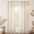 LAMIT Beige Linen Curtains for Living Room 2 Panels Set, 84 Inch Linen Textured by LAMIT