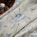 jinchan Floral Linen Curtains for Living Room 63 Inch Length Blue Flower - Image 4