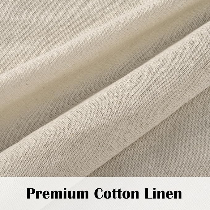 FRAMICS Farmhouse Valance Curtains, Boho Cotton Linen Kitchen Valance, Rustic - Image 6