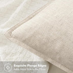 MIULEE Decorative Linen Lumbar Pillow Covers 12x24 Inch Natural Beige Boho - Image 2