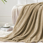 BEDELITE Fleece Blanket Twin Size – 3D Ribbed Jacquard Soft and Warm Decorative by BEDELITE