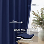 Guken 100% Blackout Curtains 72 Inch Length 2 Panels Set - Image 4