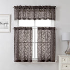 Lecloud Leia Sheer Chocolate Brown Window Curtains - Image 7