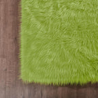 Goolela Lime Green Fluffy Fur Rug 3x5 - Image 6
