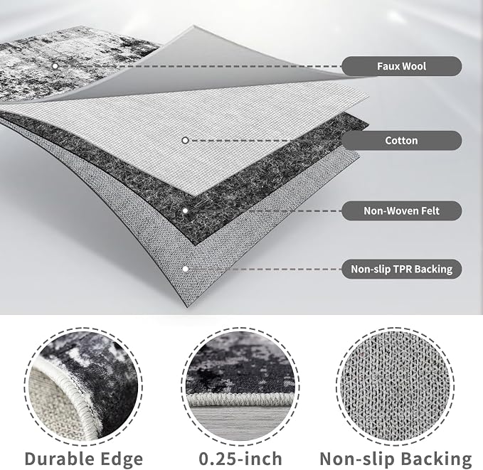 4x12 Runner Rug for Wide Hallway: Long Washable Runners for Entryway Living - Image 6