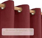 LAMIT Burgundy Red Sheer Linen Curtains 84 inch Length, Light Filtering Semi - Image 4