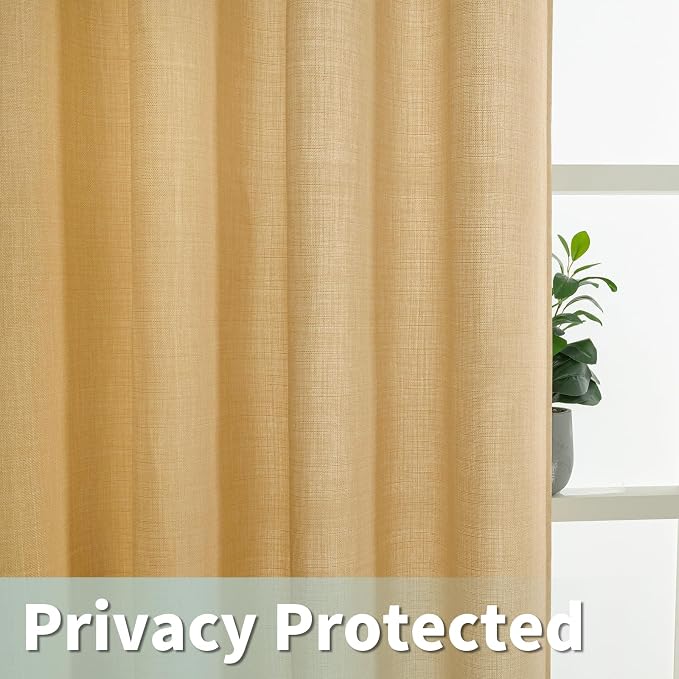 LAMIT 72 inch Linen Curtains for Bedroom, Grommet Thick Linen Textured Privacy - Image 3