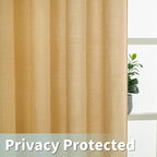 LAMIT Faux Linen Curtains for Bedroom, Light Filtering Panels, Grommet Privacy - Image 2