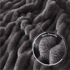 Exclusivo Mezcla Queen Size Flannel Fleece Blanket, Super Soft Striped Jacquard - Image 5