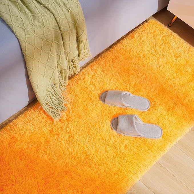 Amearea Shag Fluffy Runner Rug for Bedroom Girls Living Room, 2x6 Feet Extra - Image 2