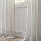 FMFUNCTEX Linen Sheer Curtains for Bedroom, Rod Pocket 2 Panels Set - Image 4