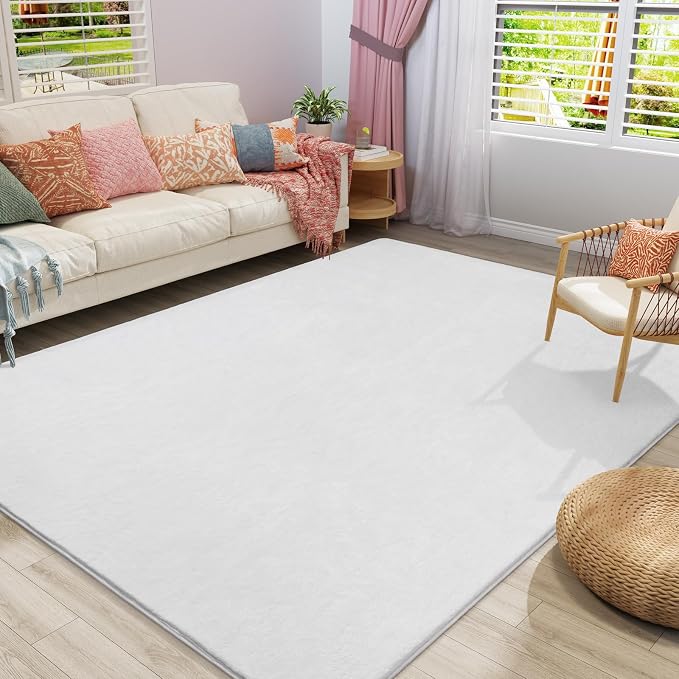 Amearea Large Modern Area Rugs for Bedroom Living Room, 6x9 Feet White by AmeareaDirect