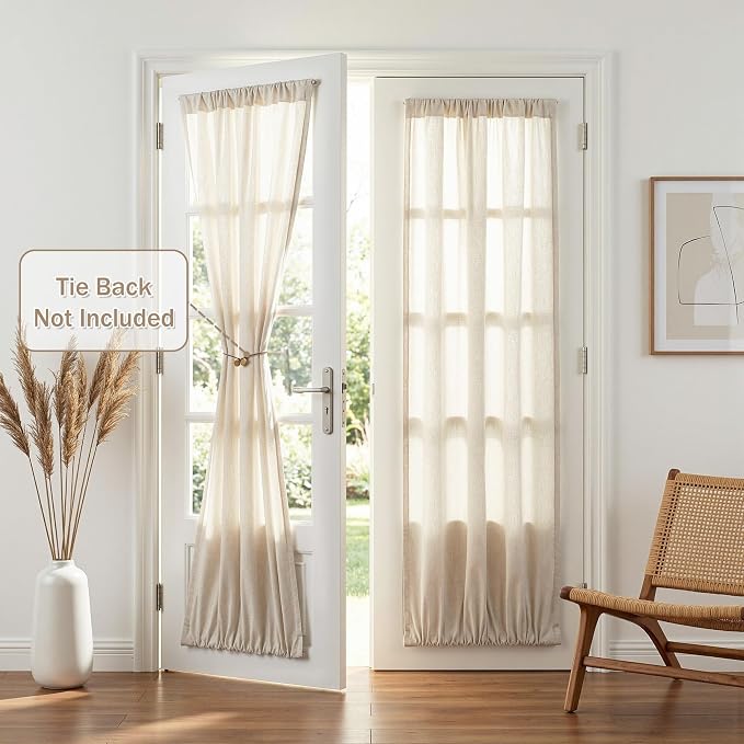 MYSKY HOME Linen French Door Curtains - Image 2