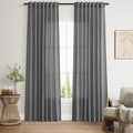 Nanspring Blazer Grey Curtains Linen Blend Light Filtering Back Tab Curtain 84 by Nanspring
