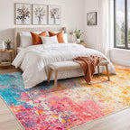 Rugflix 8x10 Area Rugs for Living Room, Washable Large Multicolor Rug - Image 3