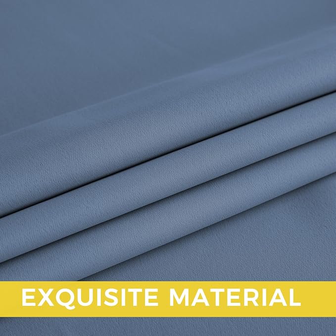 NICETOWN Room Darkening Draperies Curtains Panels, 2 Panels Stone Blue W52 x L63 - Image 5