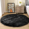 ORINOVA Black Fuzzy Living Room Washable Area Rugs by ORINOVA