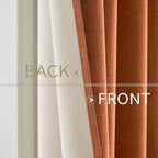 MIULEE Linen Curtains for Bedroom 100% Blackout Thermal Insulated Orange - Image 6