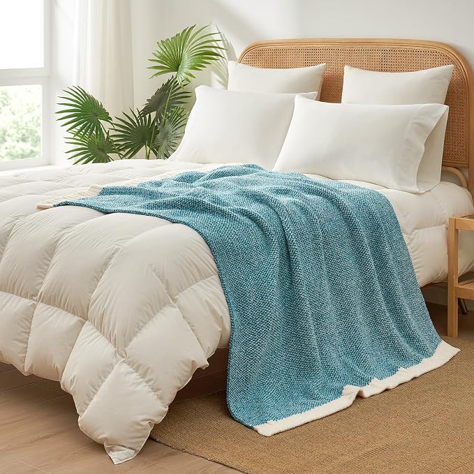 Snuggle Sac Teal Blue Oversized Throw Blankets, Super Soft Warm Cozy Throw - Image 9