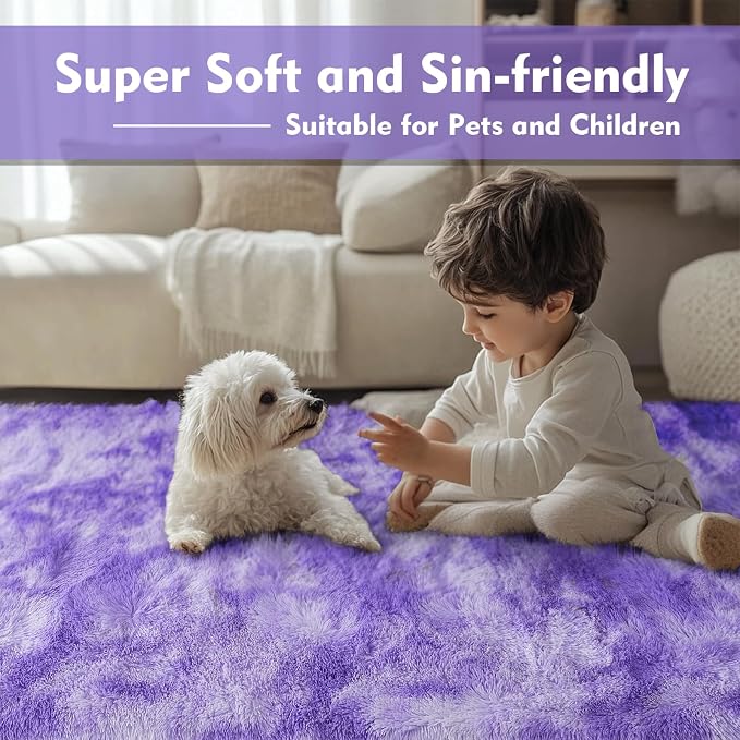 Super Soft Shaggy Area Rugs for Bedroom 4x6 Feet, Shaggy Plush Living Room Shag - Image 6