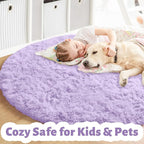 Amdrebio Light Purple Circle Round Rugs 4Ft - Image 4