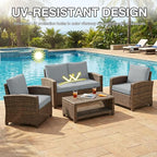 hyha 4Pcs Patio Cushion Covers, Stretch Outdoor Couch Cushion Covers Replacement - Image 6