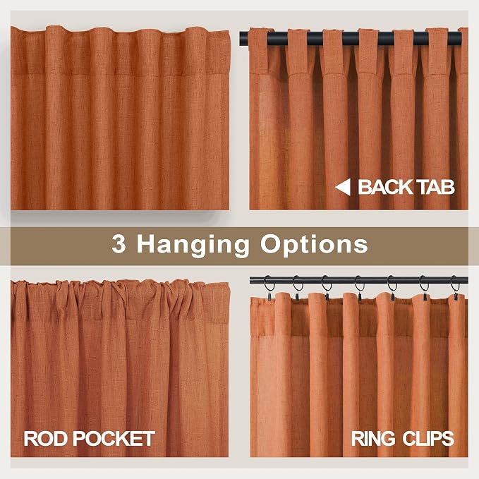Burnt Orange Curtains 90 Inches Long - Image 4
