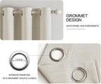 MIULEE Linen Texture Curtains for Bedroom Light Cream 100% Blackout Thermal - Image 4