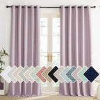 NICETOWN Pink Vintage Linen 100% Blackout Curtains by NICETOWN
