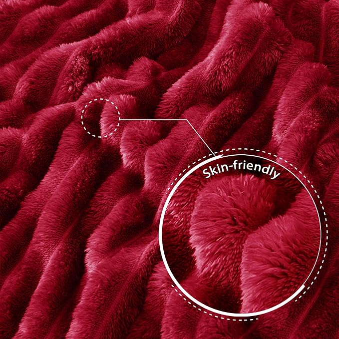 Exclusivo Mezcla Twin Size Flannel Fleece Blanket, Super Soft Striped Jacquard - Image 5