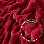 Exclusivo Mezcla King Size Flannel Fleece Blanket, Super Soft Striped Jacquard - Image 5