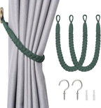 NICEEC 2 Pack Natural Cotton Rope Curtain Tiebacks Elegant Boho Style by NICEEC