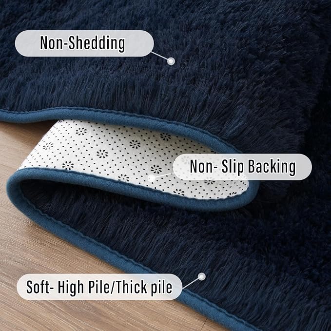Amearea Shag Fluffy Runner Rug for Bedroom Girls Living Room, 2x6 Feet Extra - Image 5