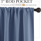 RYB HOME Half Curtain Tiers 36 inch Length, Rod Pocket Summer Heat Blocking - Image 2