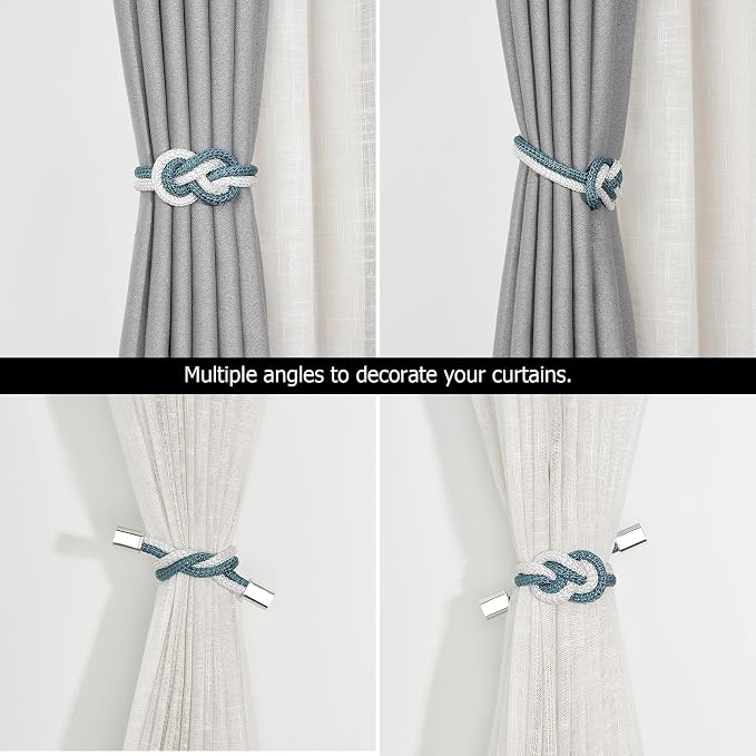 NICEEC 2 Pack Mini Magnetic Curtain Tiebacks Nordic Simple Style Drape Tie - Image 5