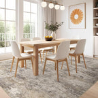 Nakagishi 6x9 Area Rugs Living Room: Washable Abstract Large Neutral Soft Rug - Image 5