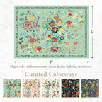 Rugflix 5x7 Washable Area Rug for Living Room, Soft Non Slip Low Pile Carpet - Image 2