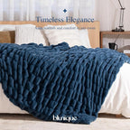 Ultra Soft Cozy Faux Fur Throw Blanket, Fuzzy Plush Thick Bubble Blanket - Image 6