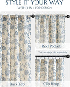 jinchan Lined Linen Floral Curtains - Image 5