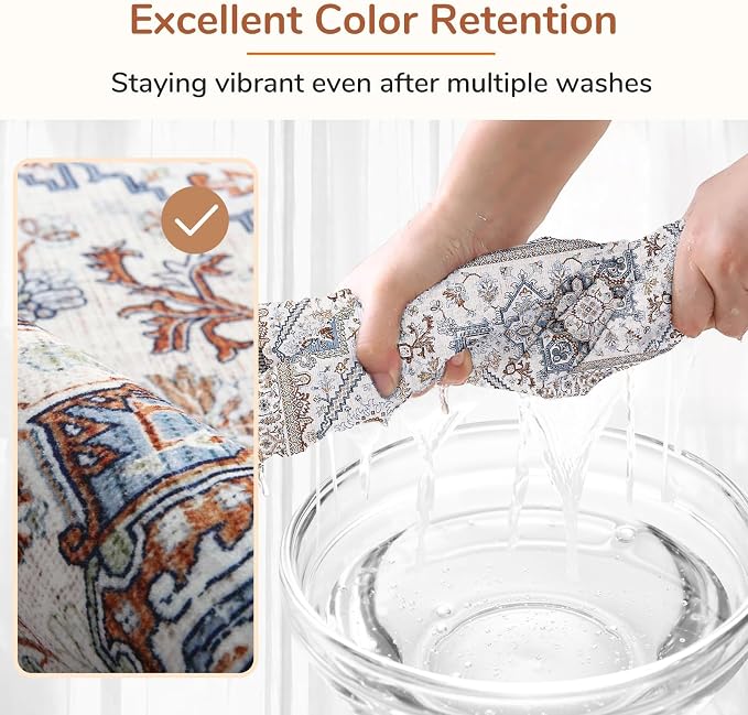 OPPODREAM Soft Round Rug 4ft, Neutral Washable Circle Rug 4ft - Image 6
