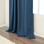 Navy Blue Black Out Curtains 96 Inches Long 2 Panels Linen Textured Blackout - Image 8